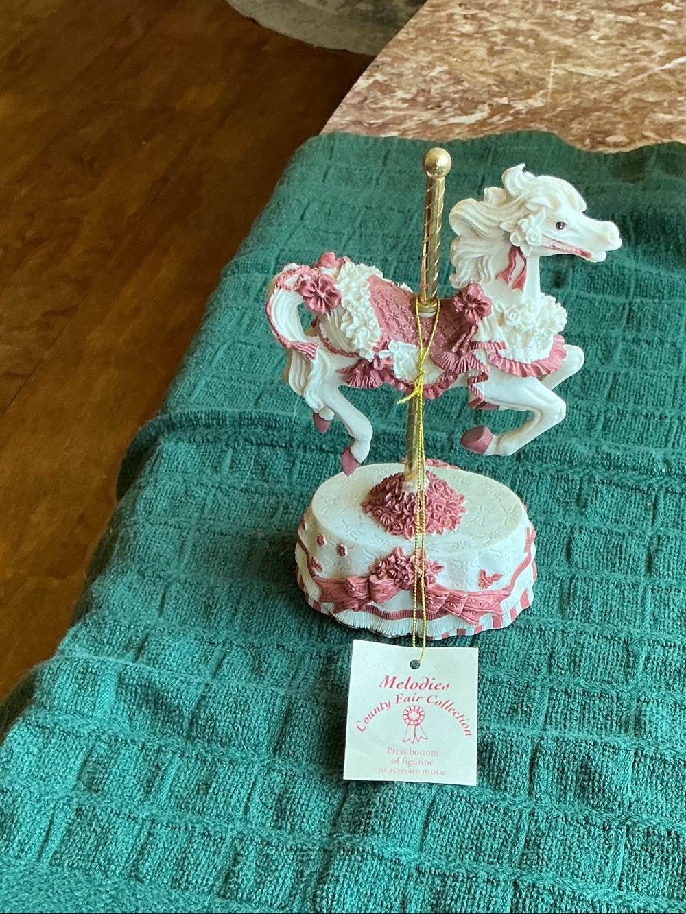 Melodies  County Fair Collection Carousel Horse Figurine -  Decorative Music Box